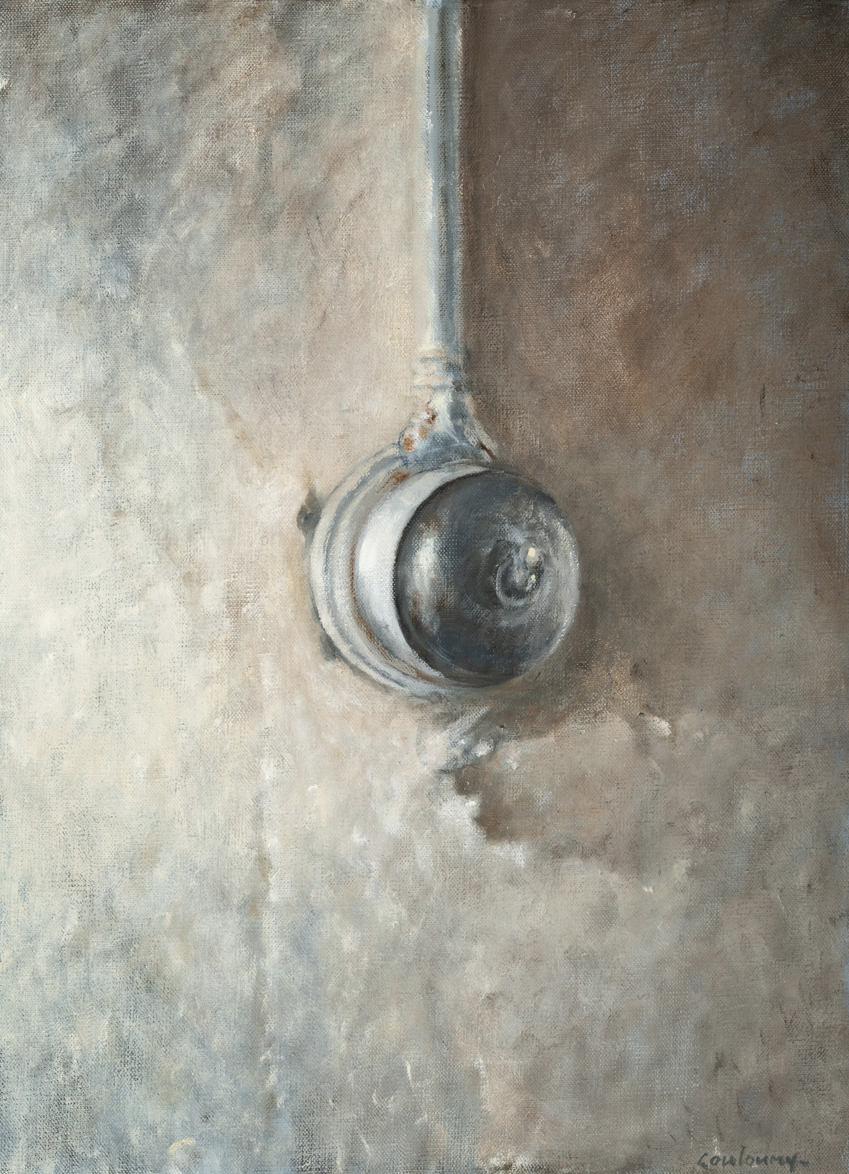 2025 L'interrupteur, huile sur toile, 33 x 24 cm, Couloumy