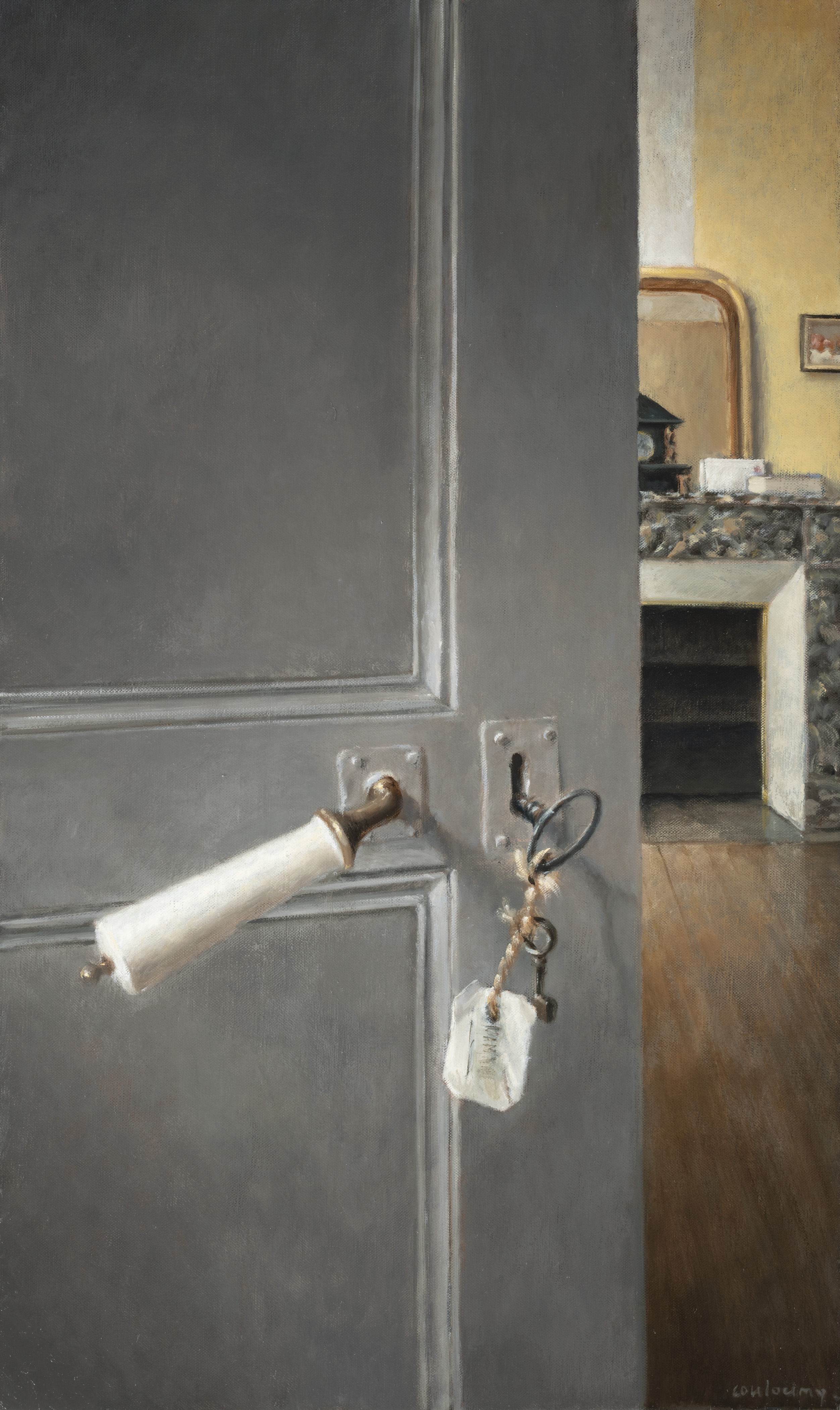 2025 La porte de M, huile sur toile, 50 x 30 cm, Couloumy