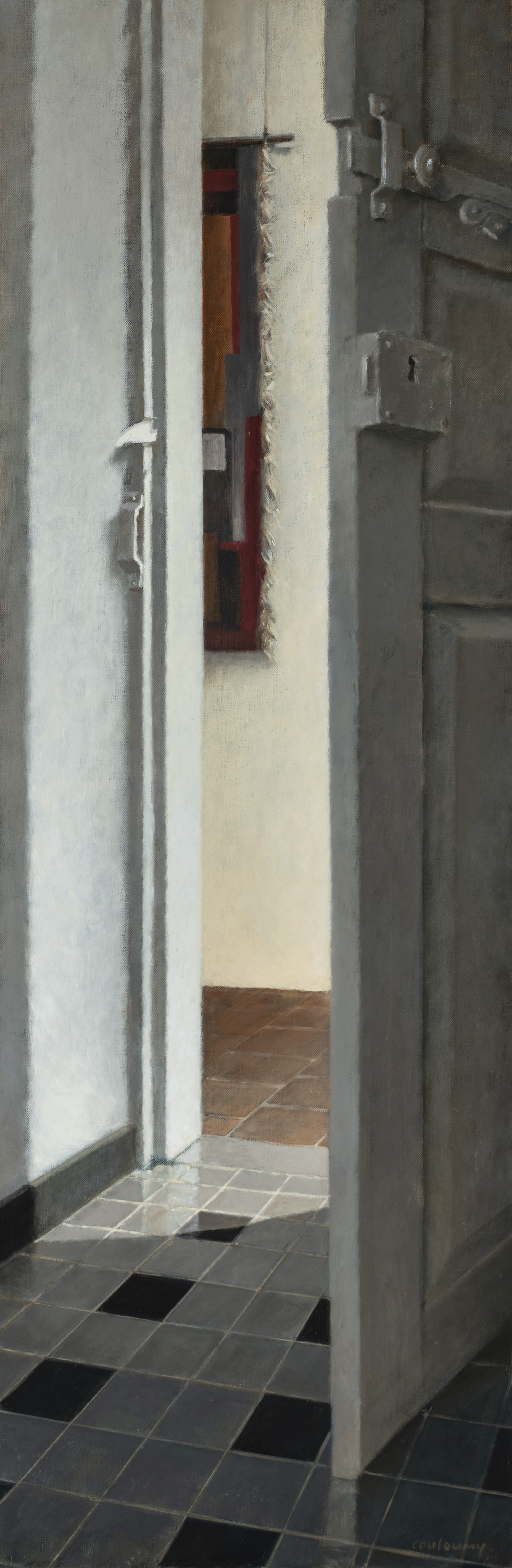 2025 La tapisserie, huile sur toile, 90 x 30 cm, Couloumy