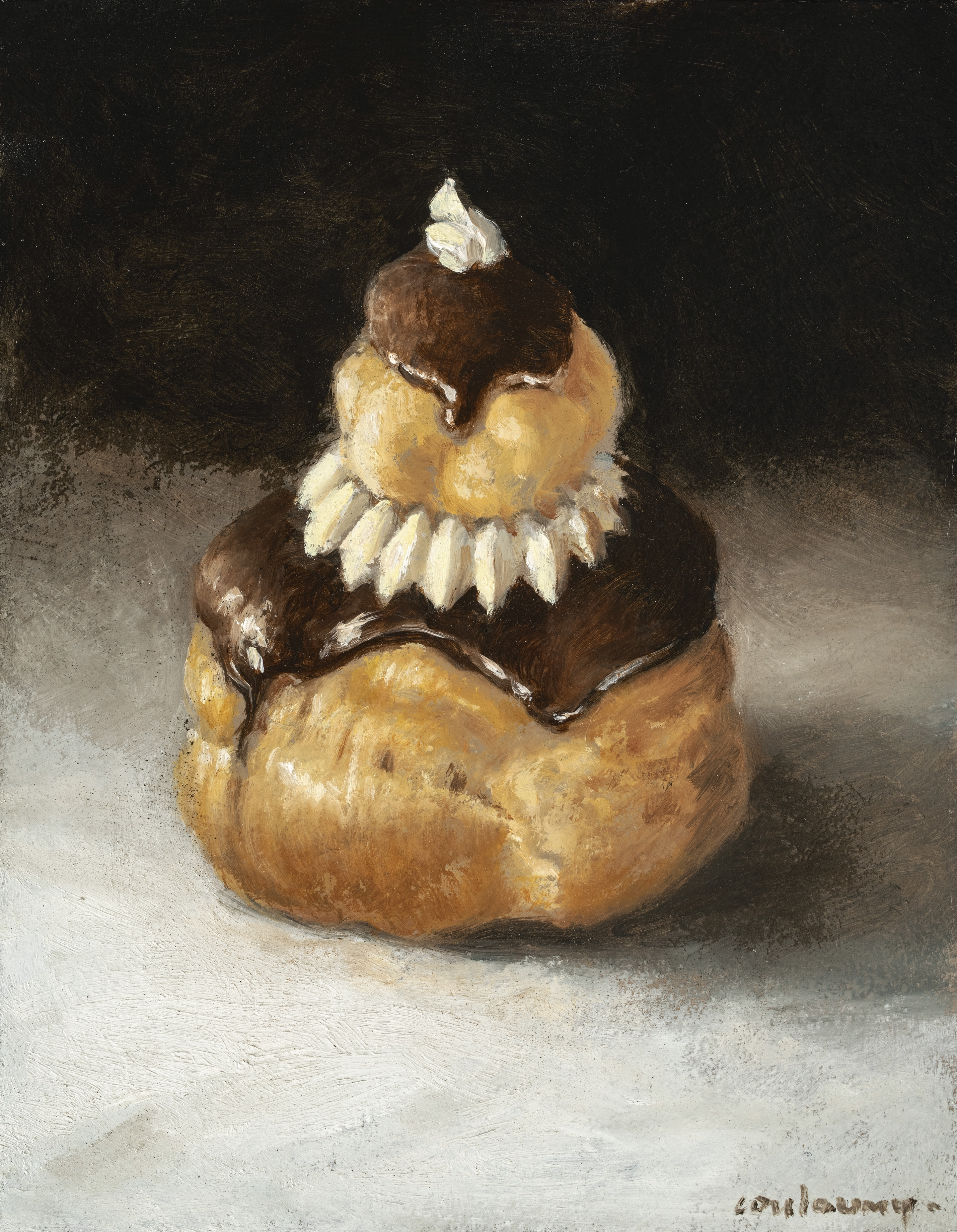 2025 La religieuse, huile sur carton, 18 x 14 cm, Couloumy