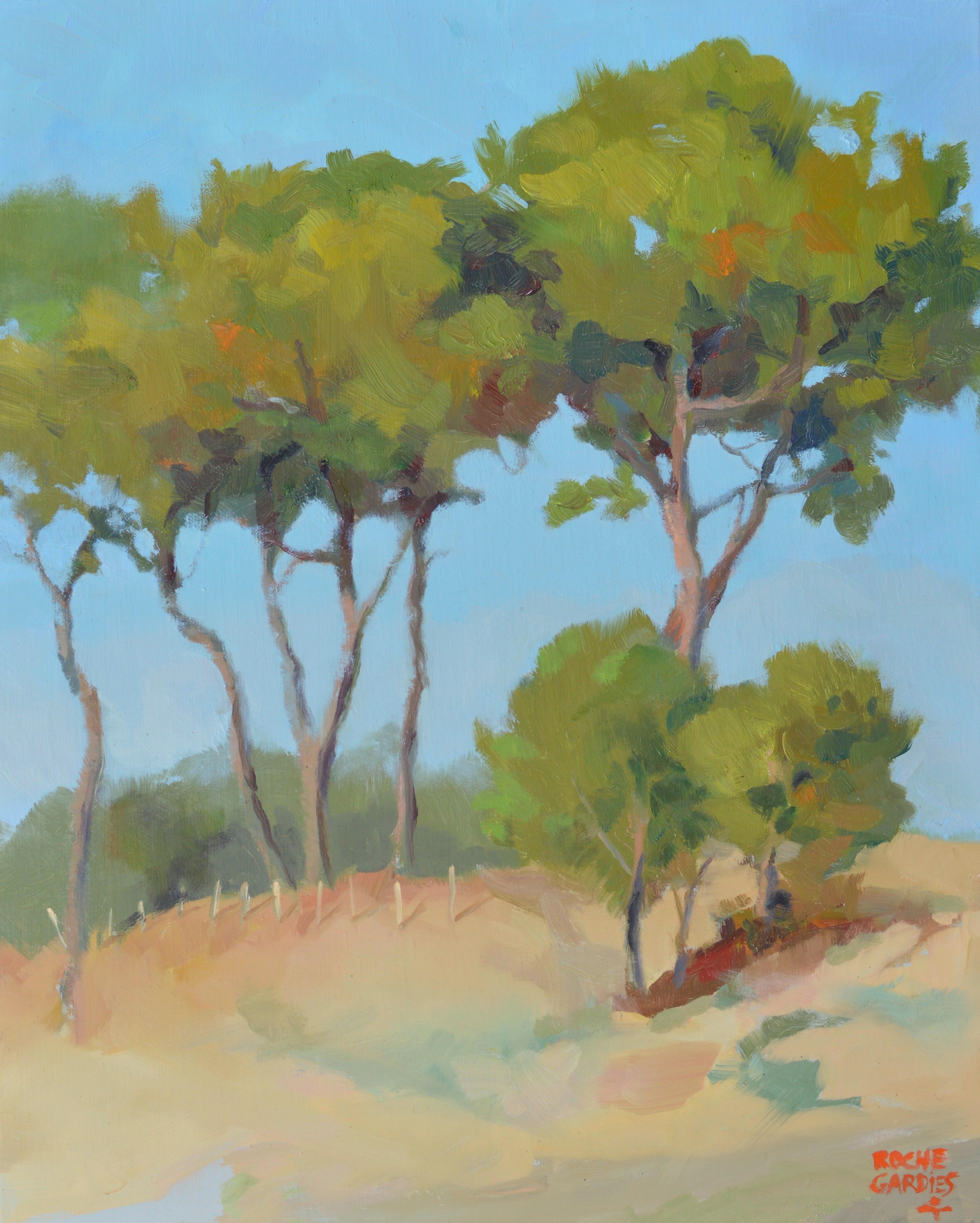 Meschers plage des vergnes huile sur toile 41x33cm