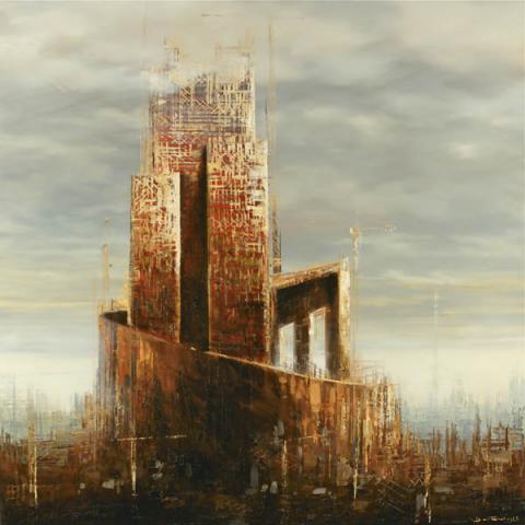 Babal et nuages 120 x 120 cm