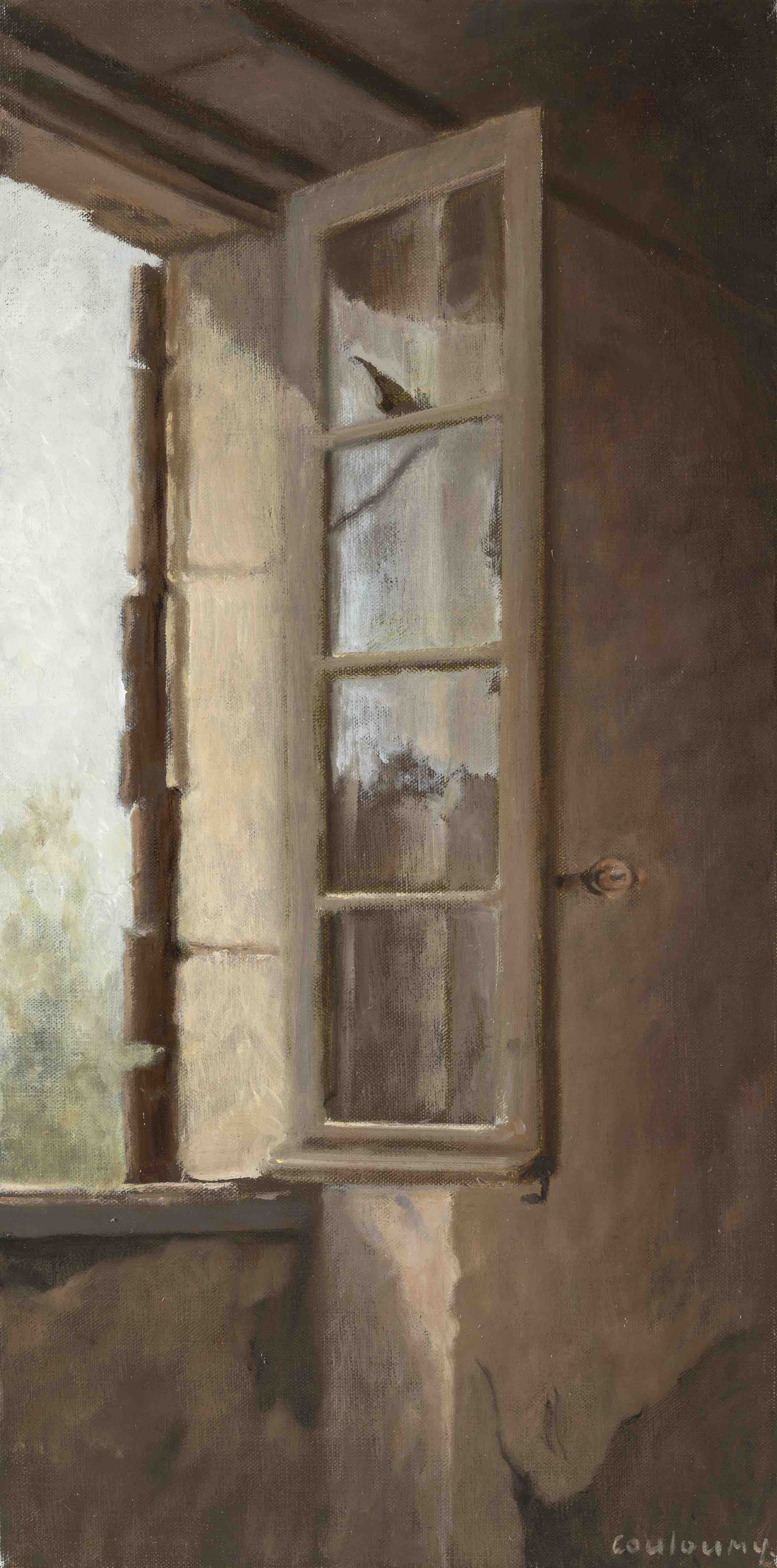 2023 Huile sur toile La fenêtre 1 40x20