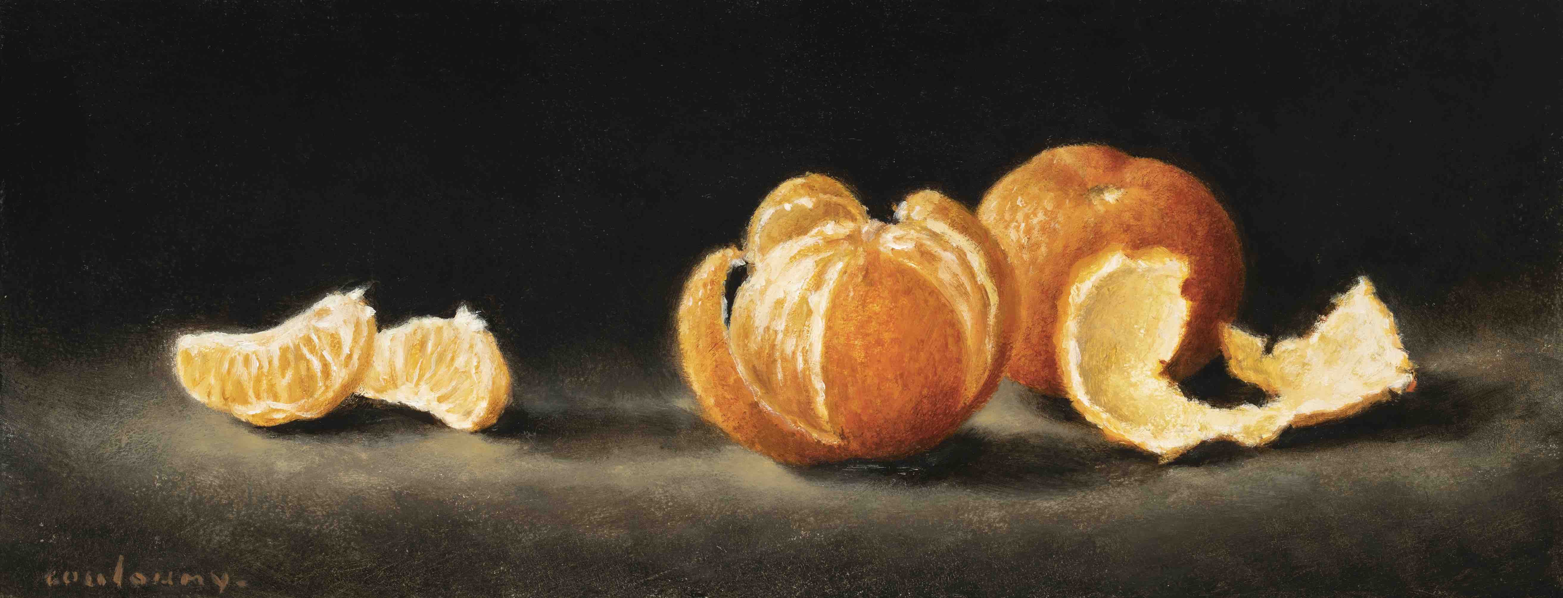 2023 huile sur carton Les clémentines 12,5x32