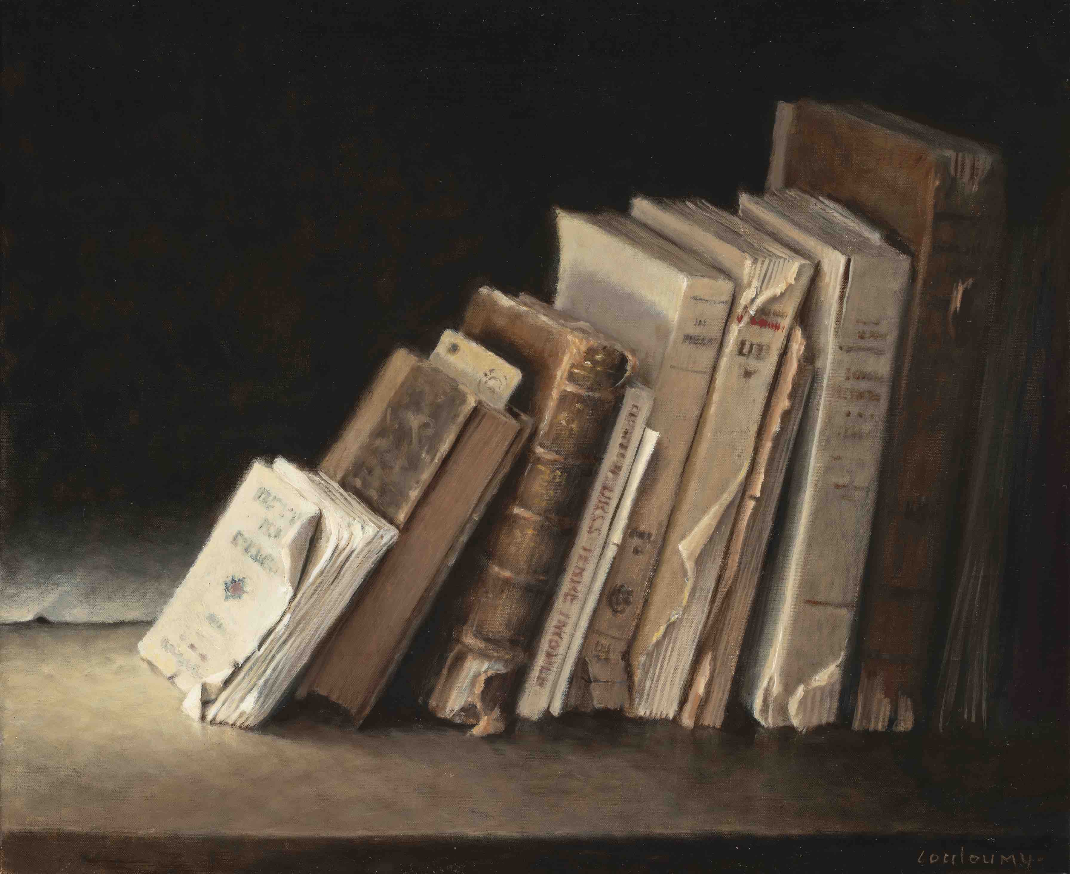 2023 huile sur toile Les livres 4 38x46