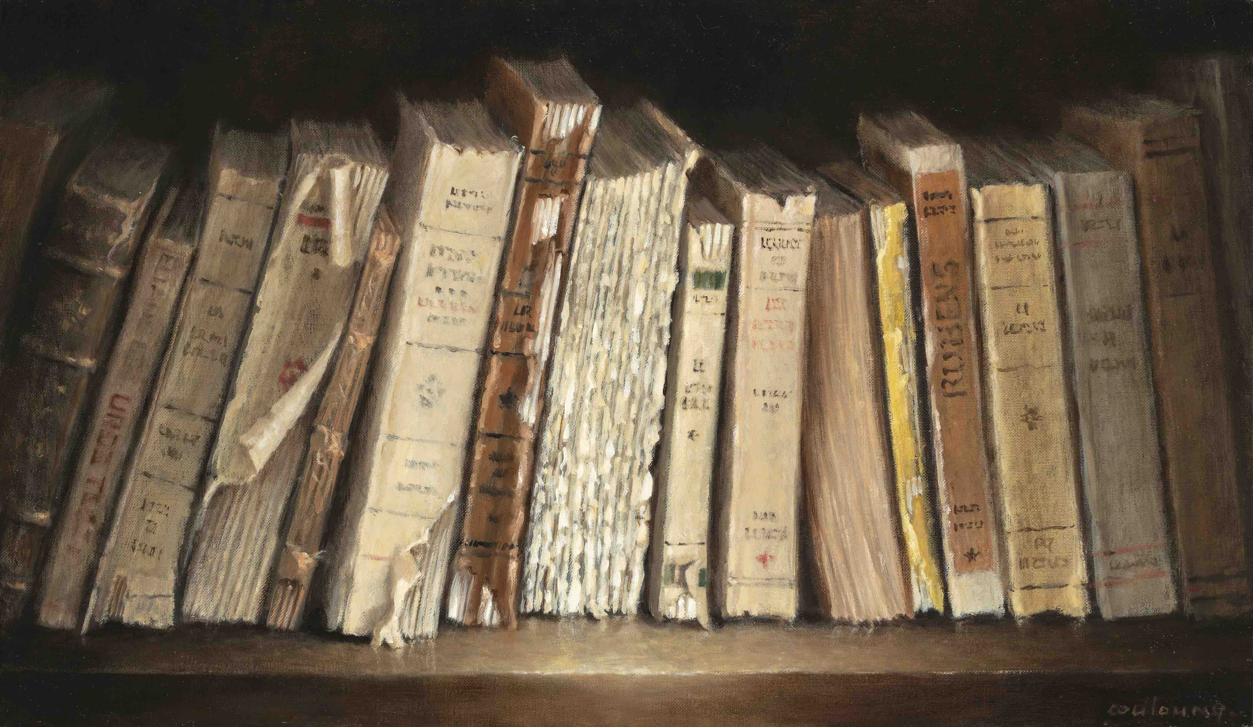 2023 huile sur toile Les livres 5 27x46