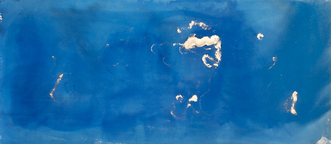 2022 N° 70 Pigments, encre & huile sur coton 85 x 195 cm