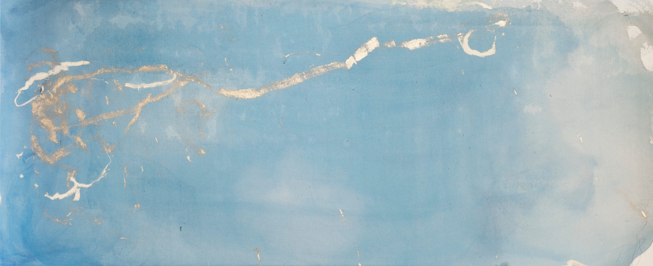 2022 N° 71 Pigments, encre & huile sur coton 80 x 195 cm