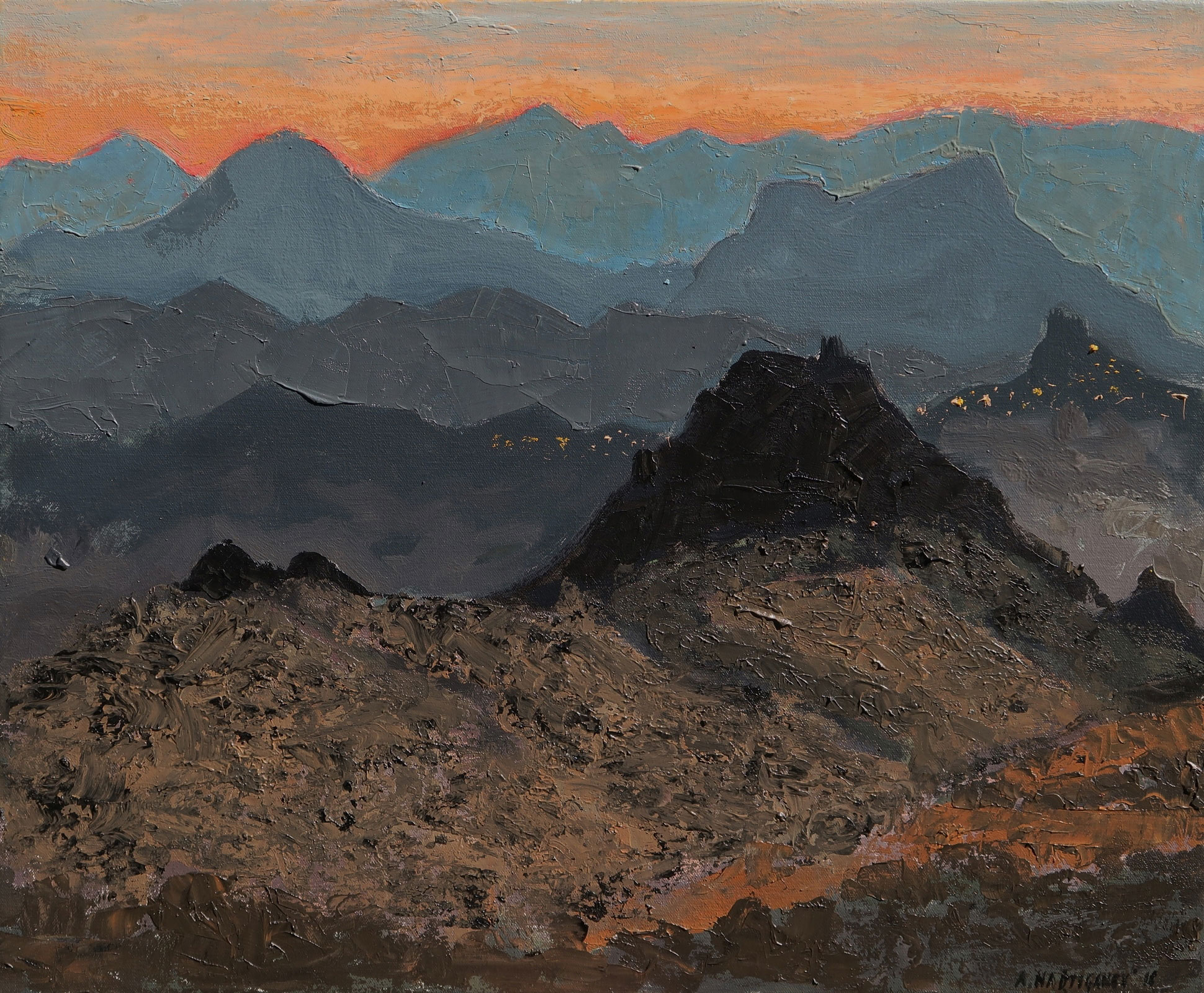 Soir à Pruna (50x61cm)